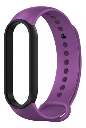 Pulseira Para Xiaomi Mi Band 5 Sport Colorida De Silicone Cor 19 Roxo E Preto