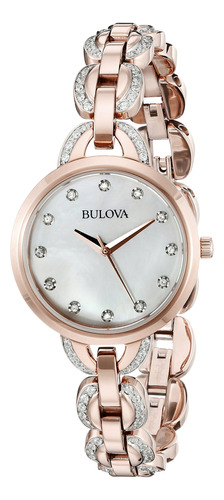 Bulova Reloj De Cuarzo Con Pantalla Analógica De Cristal 9.