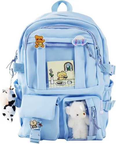 Mochila Kawaii Pastel Para Ni as Adolescentes Con Pin 02 Env o