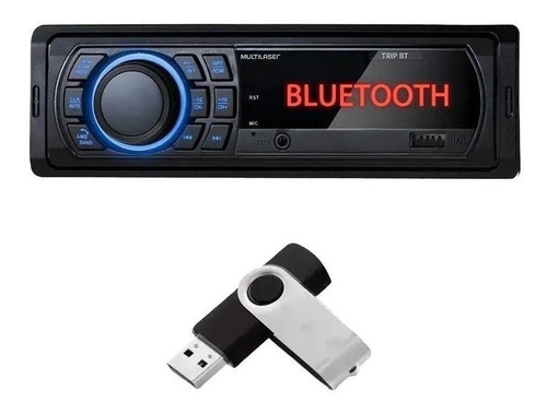 Imagem 3 de 5 de Som Mp3 Player 1din Usb Radio Multilaser Fm Bluetooth Carro