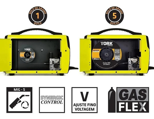 Imagem 5 de 6 de Máquina Solda Inversora Tork Mig Mma Tig 180a 3 Em 1 Bivolt