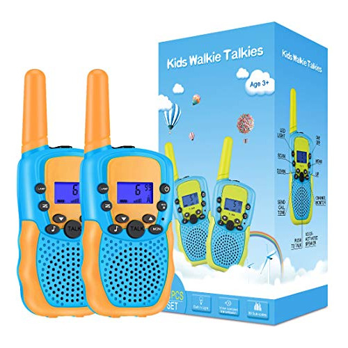 Walkie Talkies Para Niños 22 Canales Radio Azul Naranja