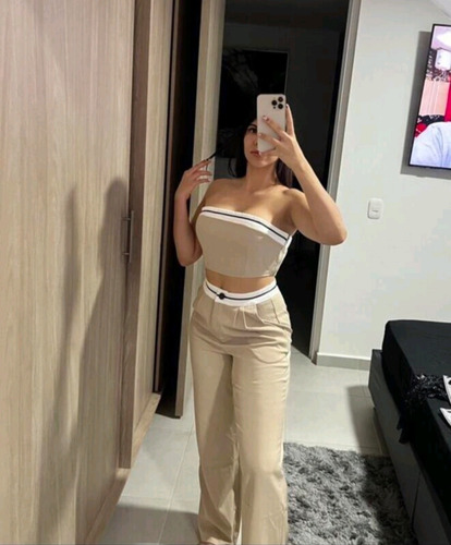 Conjunto Semiformal Shein Talla M Y L Color Caqui Caqui Lisa M Y L
