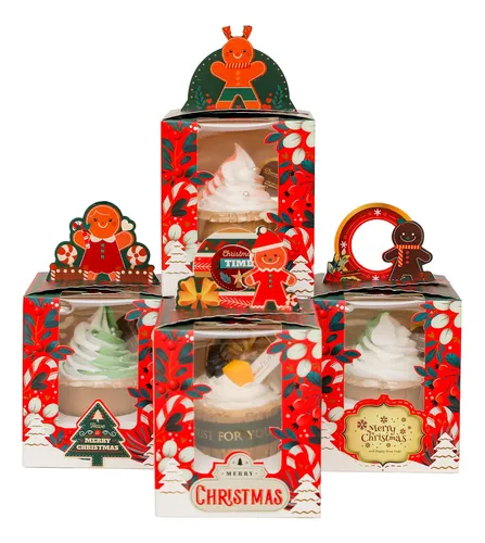 comprar Cajas Individuales Para Magdalenas Qiqee Christmas, 50 Unida