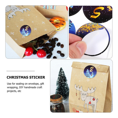 6 Hojas De Pegatinas Decorativas Con Números De Navidad Para