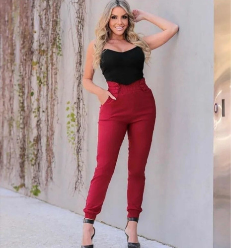 Pantalon De Gabardina Elastizada