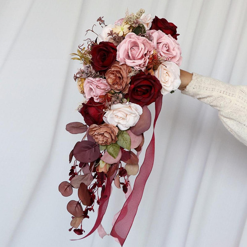 Ramo De Boda, Novia Con Flores, Ramo De Mano Romántico