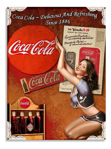 Cuadro Decorativo En Mdf De 50 * 35 Cm Coca Cola Retro 1