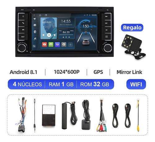 Estéreo 1+32g Para Vw Touareg Transporter T5 Multivan Gps Fm