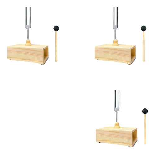 3 Diapasones De 512 Hz Con Caja De Resonancia Para Uso En So