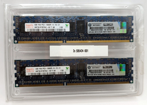 2x Hynix Hmt351r7bfr4c-h9 Pc3-10600r Ddr3-1333 4gb Ecc Reg