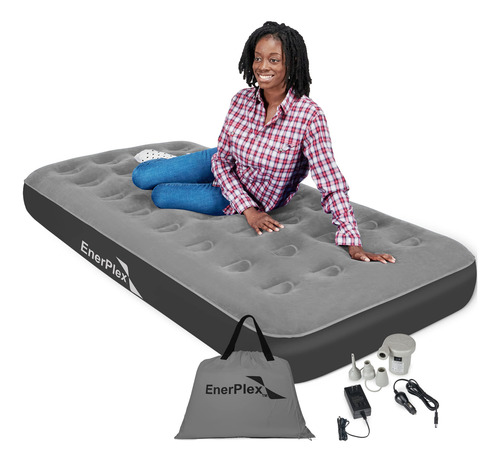 Cama Inflable Twin/queen Con Bomba De Alta Velocidad