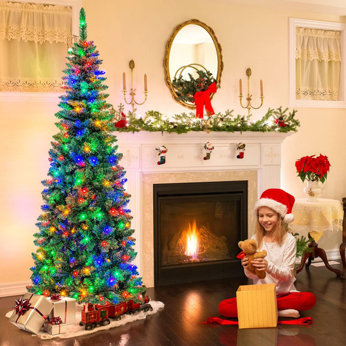 Árbol De Navidad Artificial Preiluminado 1.98 M 250 Luces Le