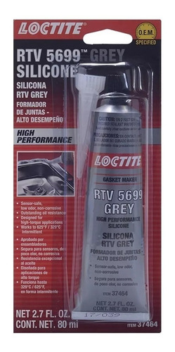 Silicona Gris Oximica Rtv 5699 80ml. Loctite 