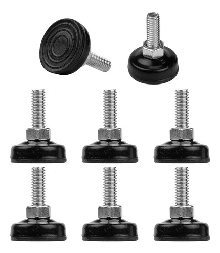 Nivelador Para Muebles Metalico Negro Rosca 5/16 8 Piezas