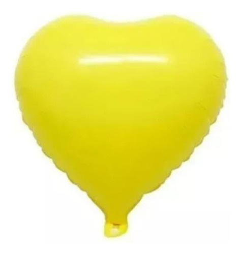 Globo Metalizado Corazón Color Amarillo Pastel 42cm  X 1und