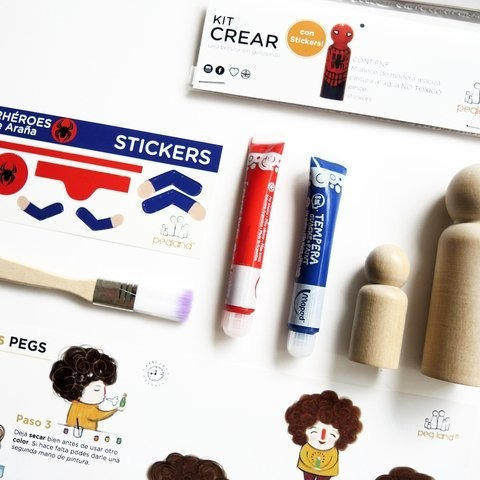 Kit Crear Hombre Araña- Muñeco De Madera Para Pintar Pegland