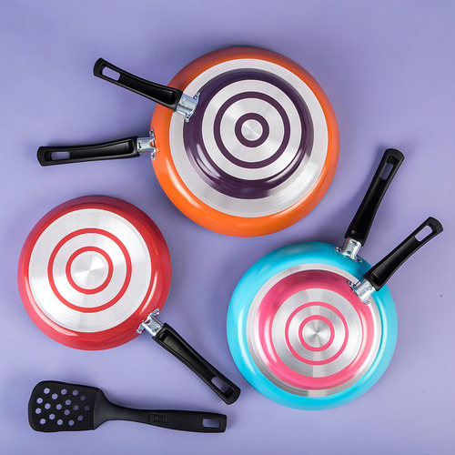 Juego 5 Sartenes Fashion Cook Cinsa Con Antiadherente Thermocell Multicolor