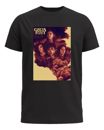 Camiseta Preta Greta Van Fleet Rock And Roll Banda T5726