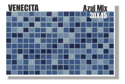 Cortines Ceramica 45x30 Venecita Azul Mix 1era Calidad