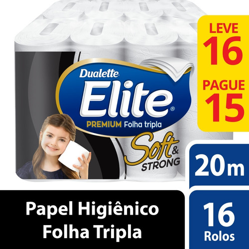 Papel Higiênico Folha Tripla Elite Soft & Strong L16p15 Rolo