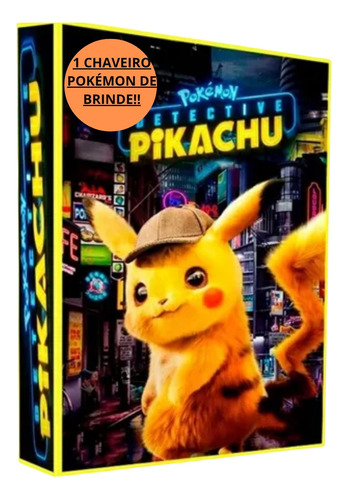 Fichário Álbum Pasta Pokemon Pikachu + 20 Folhas + 06 Cartas
