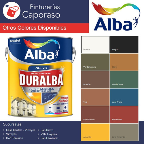 Duralba Latex Acrilico Rojo Tanino 20lts - Caporaso