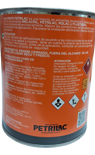 Petrilac Diluyente Para Poliuretanos Uso Profesional 1 Litro