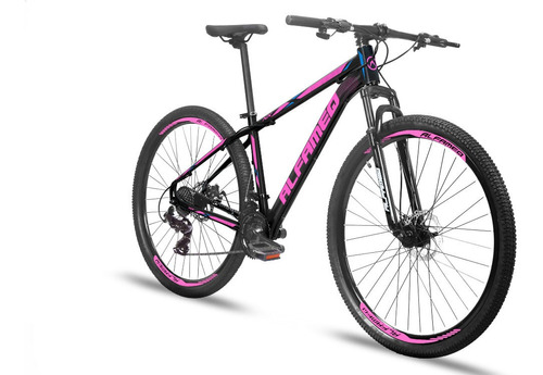 Bicicleta Urbana Aro 29 Alfameq Nx Freio Disco 24 Velocidade Cor Preto/Rosa Tamanho do quadro 17