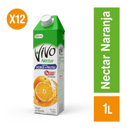 Vivo Pack 12 Und - Nectar Naranja 1 Lt