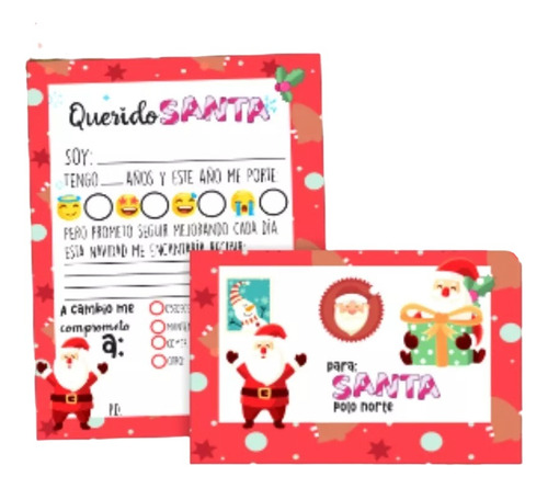 Kit Imprimible Cartas Papa Noel Santa Claus + Muestras