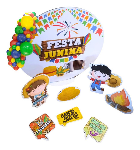 Mini Festa Junina Para Escola Mesa Painel Mdf Com Plaquinhas