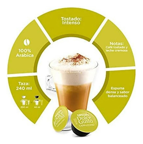 Nescafé Dolce Gusto, 64 Cápsulas Sabor Cappuccino