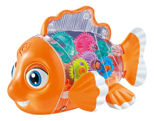 Nenekal Transparent Electric Gear Gold Fish Toddler Toys Con