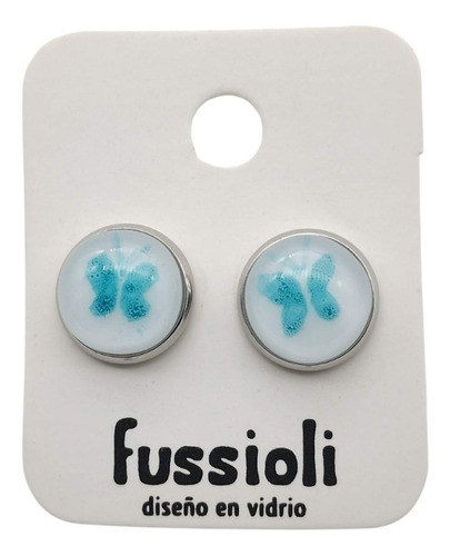 Aretes Broqueles Con Bisel De Mariposita