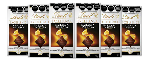 Pack 6 Barras Chocolate Amargo Lindt Naranja Intensa 100g