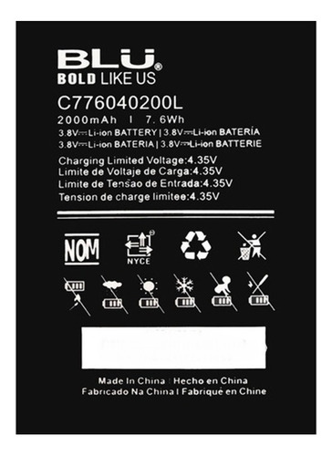 Pila Blu Bold Like Us C776040200l 30d Garantia Tienda