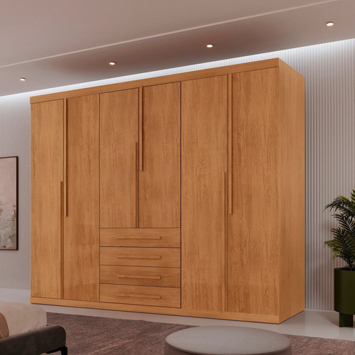 Guarda-roupa Casal 100% Mdf 6 Portas E 4 Gavetas Ja