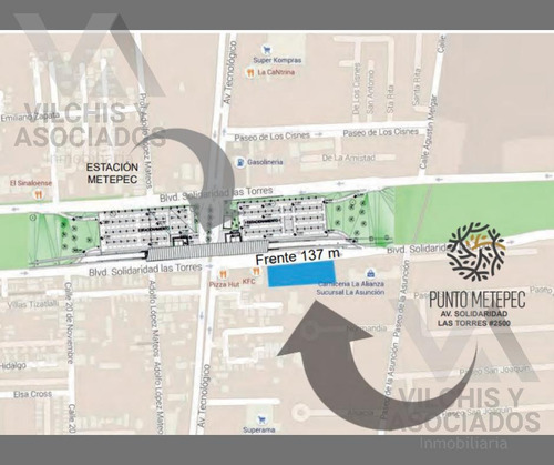 Imagen 1 de 4 de Terreno En Venta En Av. Las Torres Metepec