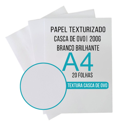 Papel con forma de cáscara de huevo A4, 200 g, brillante, impresión maestra, 20 fls, color blanco