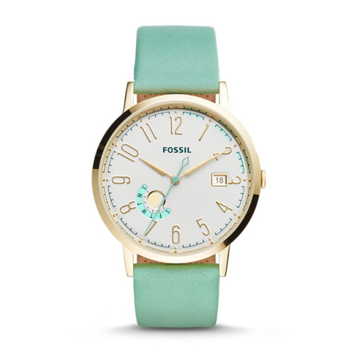 Reloj Mujer Fossil Vintage Muse De Cuero Verde