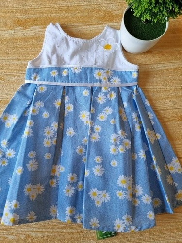 Vestido Bebe Niña Margaritas Hermoso Cod2202  