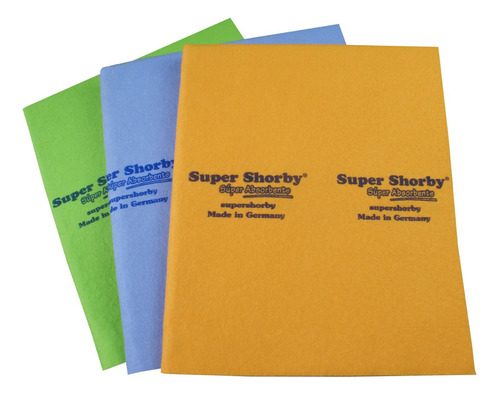 Super Shorby - Paño Súper Absorbente - Hecho En Alemania Color Naranja, Azul Y Verde