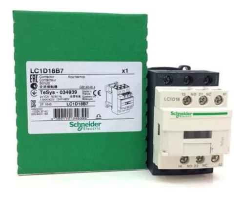 Lc1d18b7 Contactor 3 P Ac3, 18a 1na+1nc, 24v Schneider