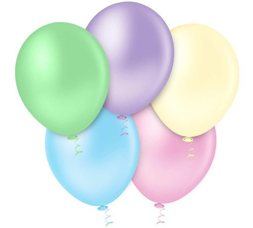 Bexiga Balões Liso Redondo Nº 9 Candy Pastel - 50 Unid