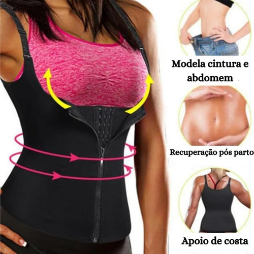 Cinta Modeladora Dupla Compressão Afina Cintura Ajustável Preto M