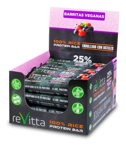 Barras De Proteína 100% Veganas Rice Isolate + Dátiles 16 Un