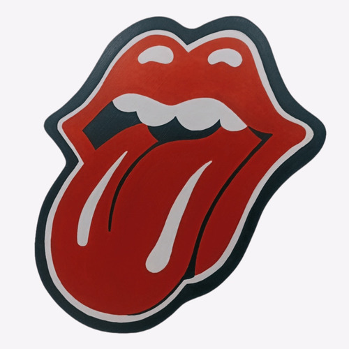 Cuadro Letrero Decorativo Pintado A Mano Rolling Stones.