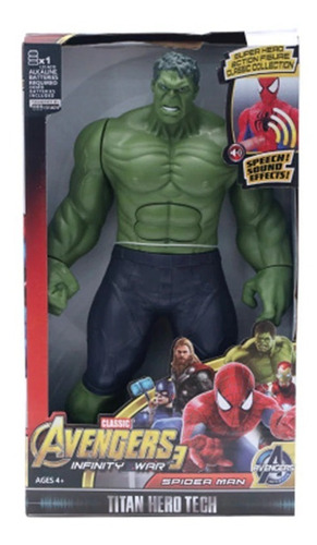 Figura Hulk Avengers Luz Sonido 30 Cm - Colección 