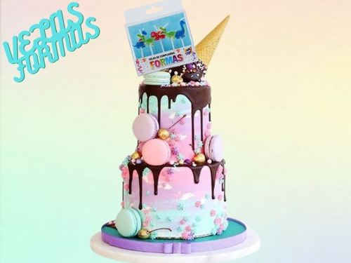 Party Store Velas Formas Set Colas De Sirena Glitter X2 Unid